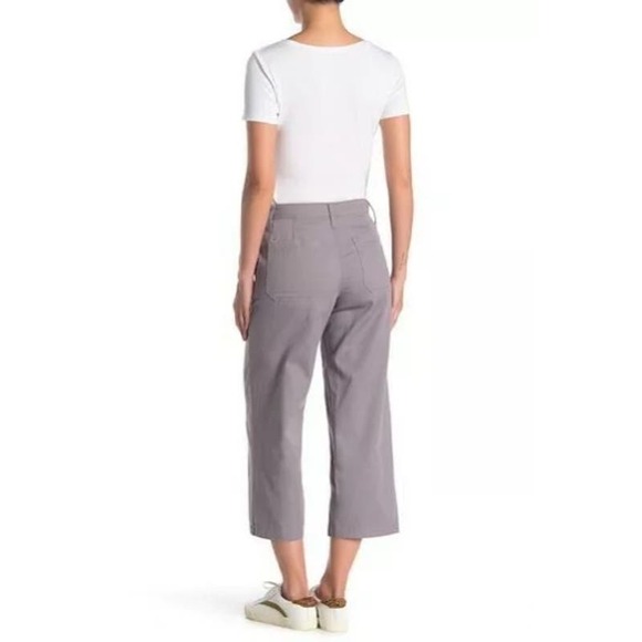 J. Crew Slate Purple Wide Leg Button Fly Cropped M2521 Trouser Pants Sz 8 - Picture 2 of 8